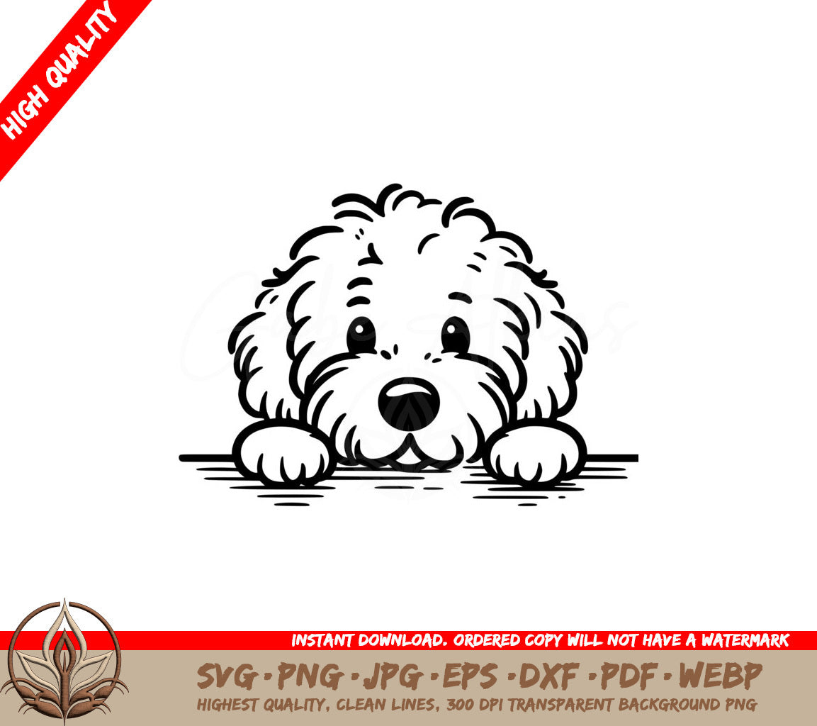 Staring Goldendoodle SVG Cut File 
