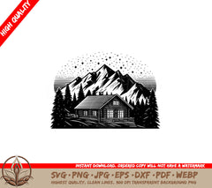 Starry Forest Getaway SVG PNG JPG AI PDF DXF EPS WebP Digital Download 
