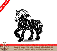  A Horse With Stars On Its Back SVG - Starry Horse Majesty SVG