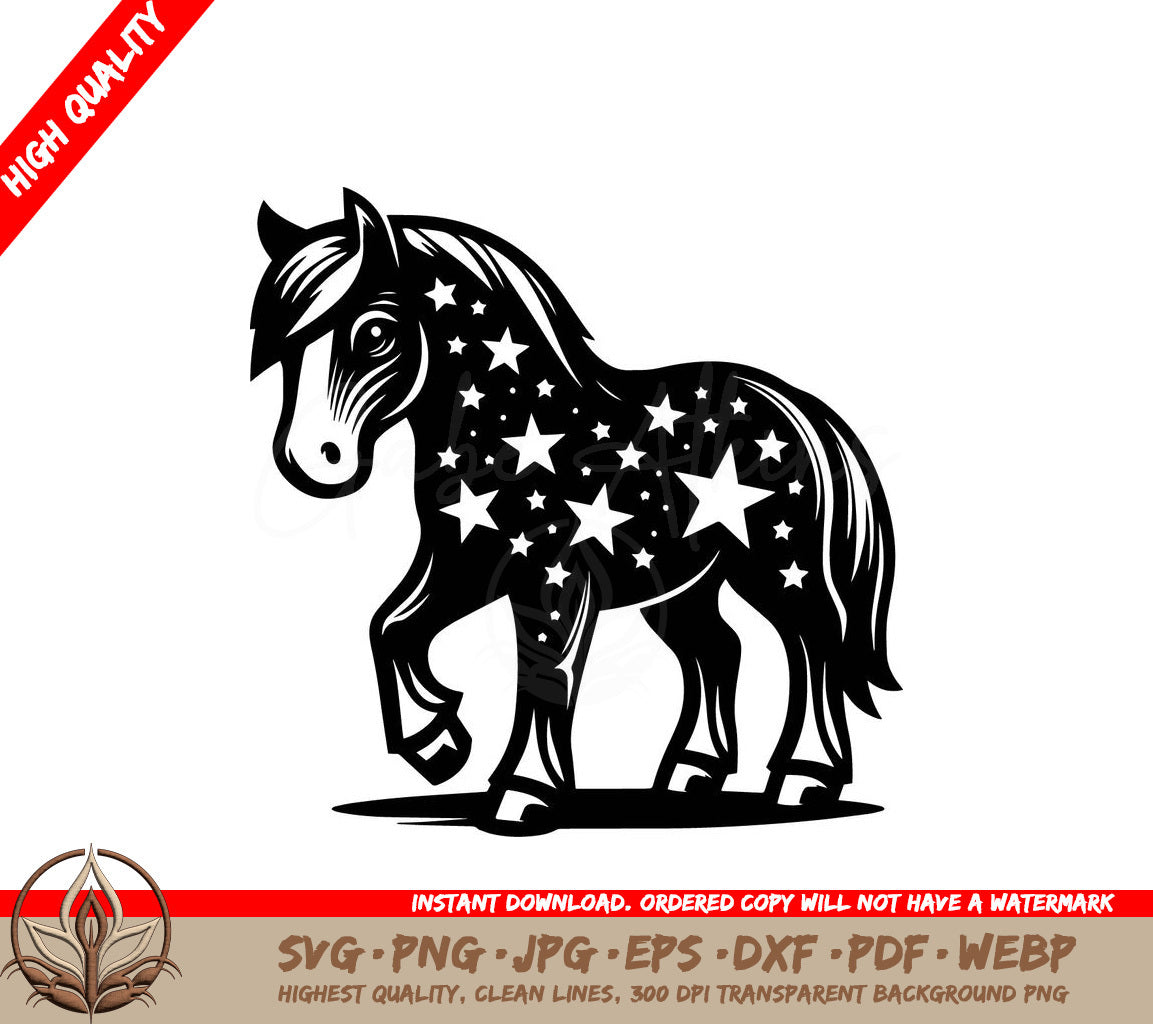  A Horse With Stars On Its Back SVG - Starry Pony SVG