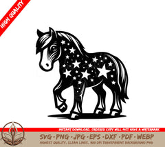  A Horse With Stars On Its Back SVG - Starry Pony SVG