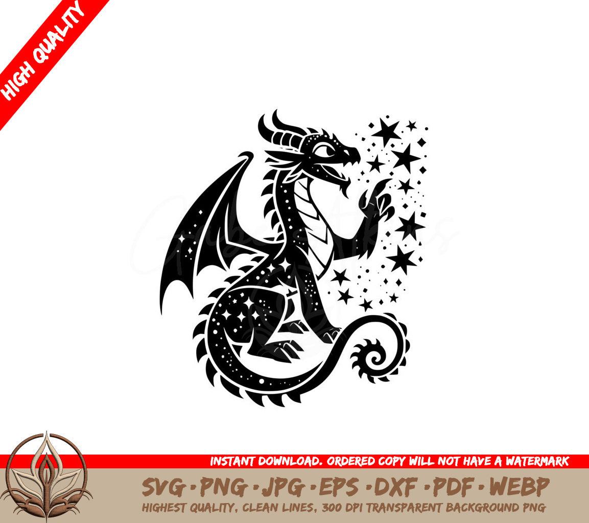 Starry Winged Delight SVG PNG JPG AI PDF DXF EPS and WebP Digital Cut File 
