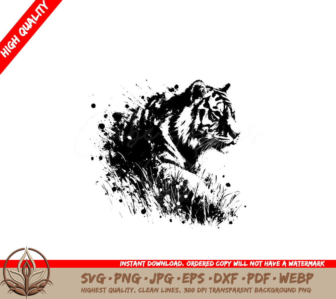 Stealthy Grassland Tiger SVG PNG JPG AI PDF DXF EPS and WebP 
