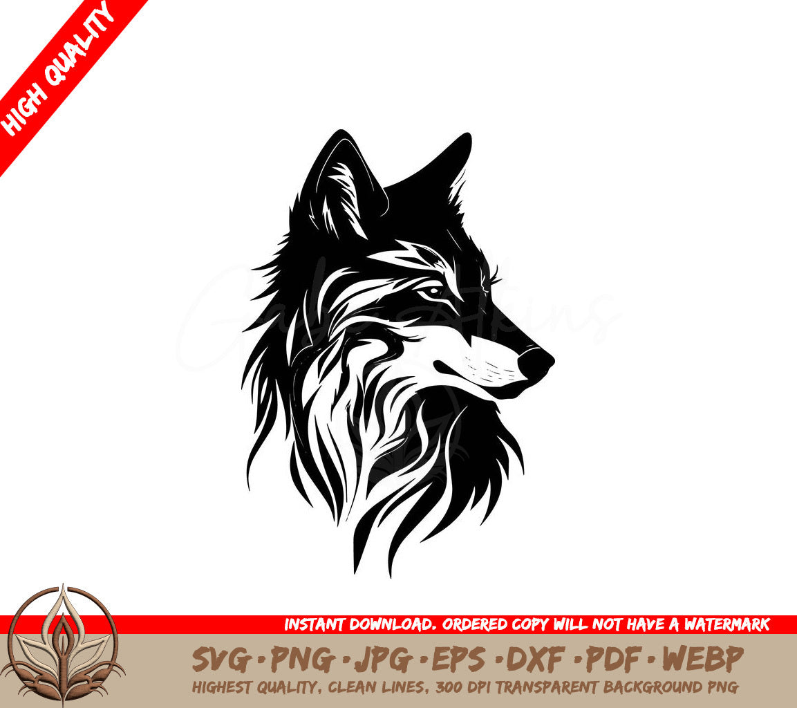 Stealthy Wolf Digital Design File (SVG, PNG, JPG, AI, PDF, DXF, EPS, WebP) 
