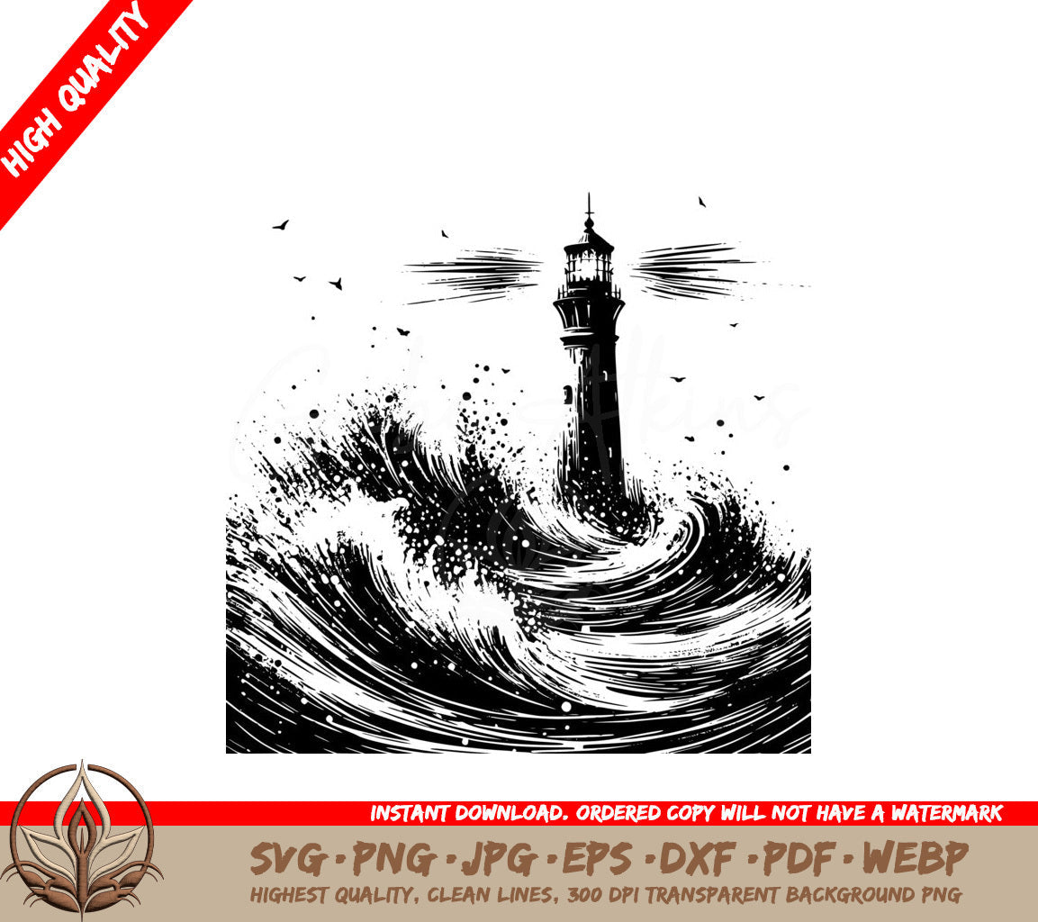 Stormy Beacon SVG PNG JPG AI PDF DXF EPS and WebP Digital Download 
