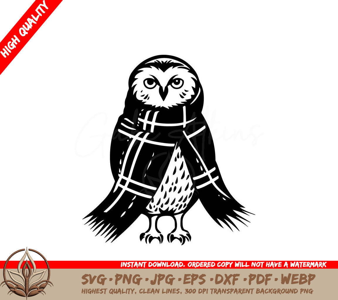 Stylish Owl: Multi-Format Digital Design File (SVG, PNG, JPG, AI, PDF, DXF, EPS, WebP) 
