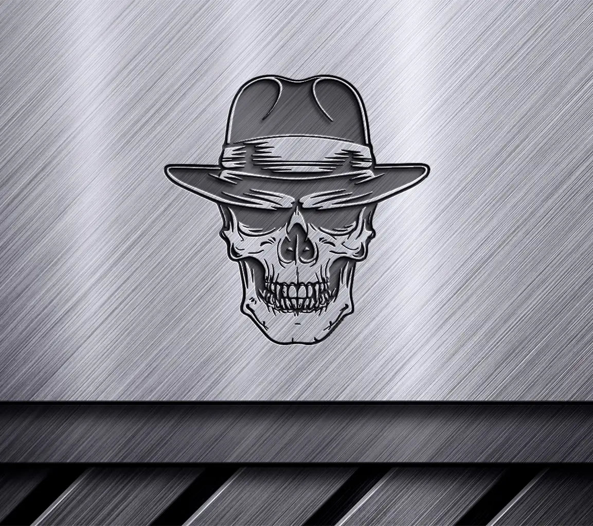 Stylized Skull with Hat SVG -  Drawing SVG