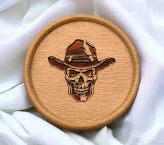 Stylized Cowboy Skull SVG -  Drawing SVG