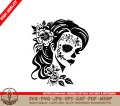 Sugar Skull Portrait - Digital Download in Multiple File Formats 
