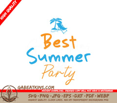 Blue & Orange Summer Party SVG SVG