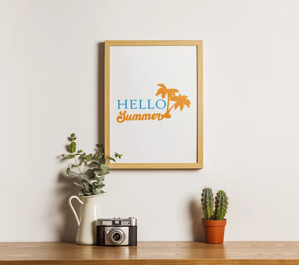 Blue & Orange Hello Summer SVG SVG