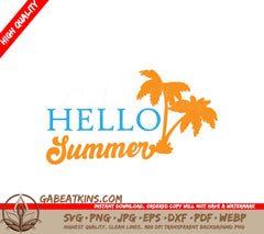 Blue & Orange Hello Summer SVG SVG