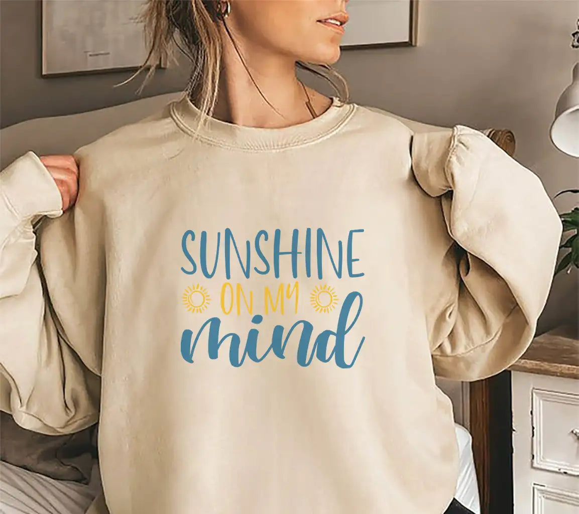 Sunshine On My Mind SVG - Blue & Yellow Summer Sign SVG