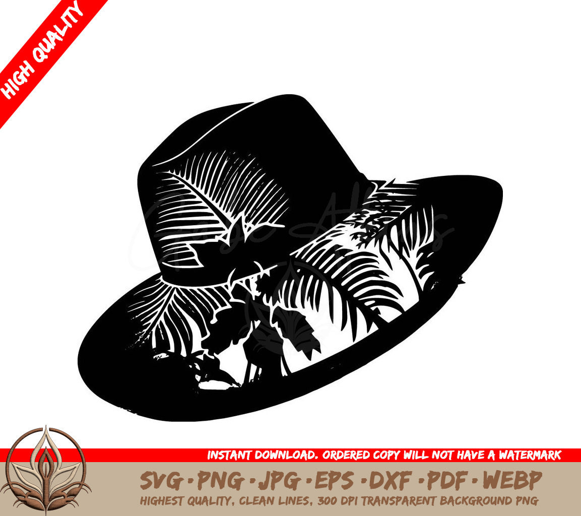 Summer Hat Digital Design File (SVG, PNG, JPG, AI, PDF, DXF, EPS, WebP) 
