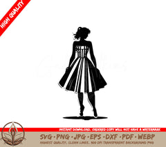 Summer Sundress Digital Design File for Cricut, Silhouette, and More (SVG, PNG, JPG, AI, PDF, DXF, EPS, WebP) 
