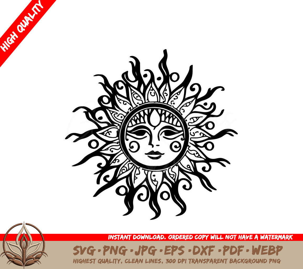 Sun Mandala - Multi-Format Digital Design File 
