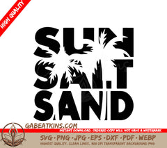 A Black And White Logo For Sun Salt Sand SVG - Sun Salt Sand SVG SVG