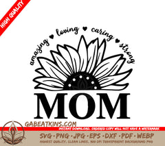  A Sunflower With The Word Mom Below It SVG - Sunflower Mom SVG SVG