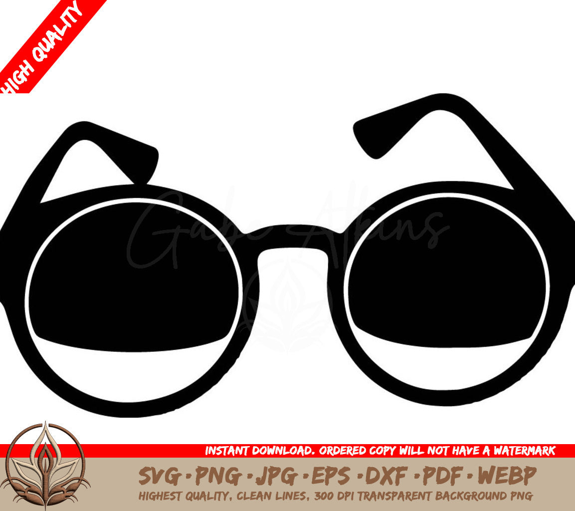 Sunglasses Digital Design File (SVG, PNG, JPG, AI, PDF, DXF, EPS, WebP) 
