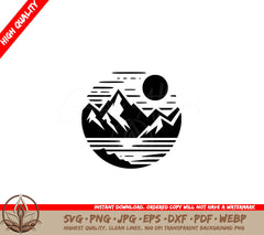 Sunlit Summit Waves SVG PNG JPG AI PDF DXF EPS  WebP Digital Download 
