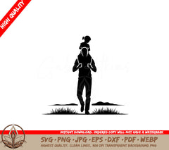 Sunset Piggyback Fun SVG PNG JPG AI PDF DXF EPS and WebP - Digital Download 
