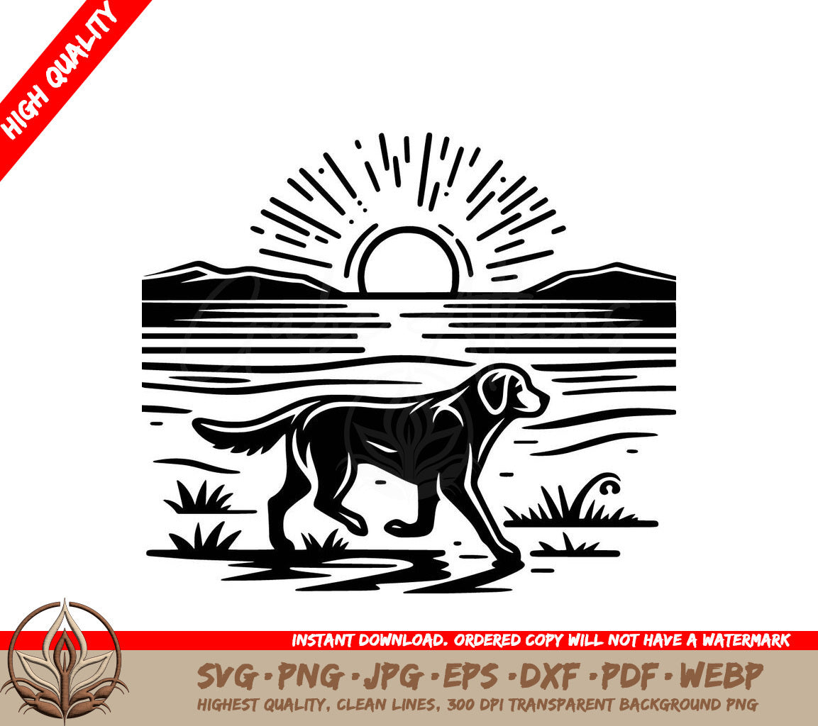 Sunset Stroll Digital Design File in 8 Formats (SVG, PNG, JPG, AI, PDF, DXF, EPS, WebP) 
