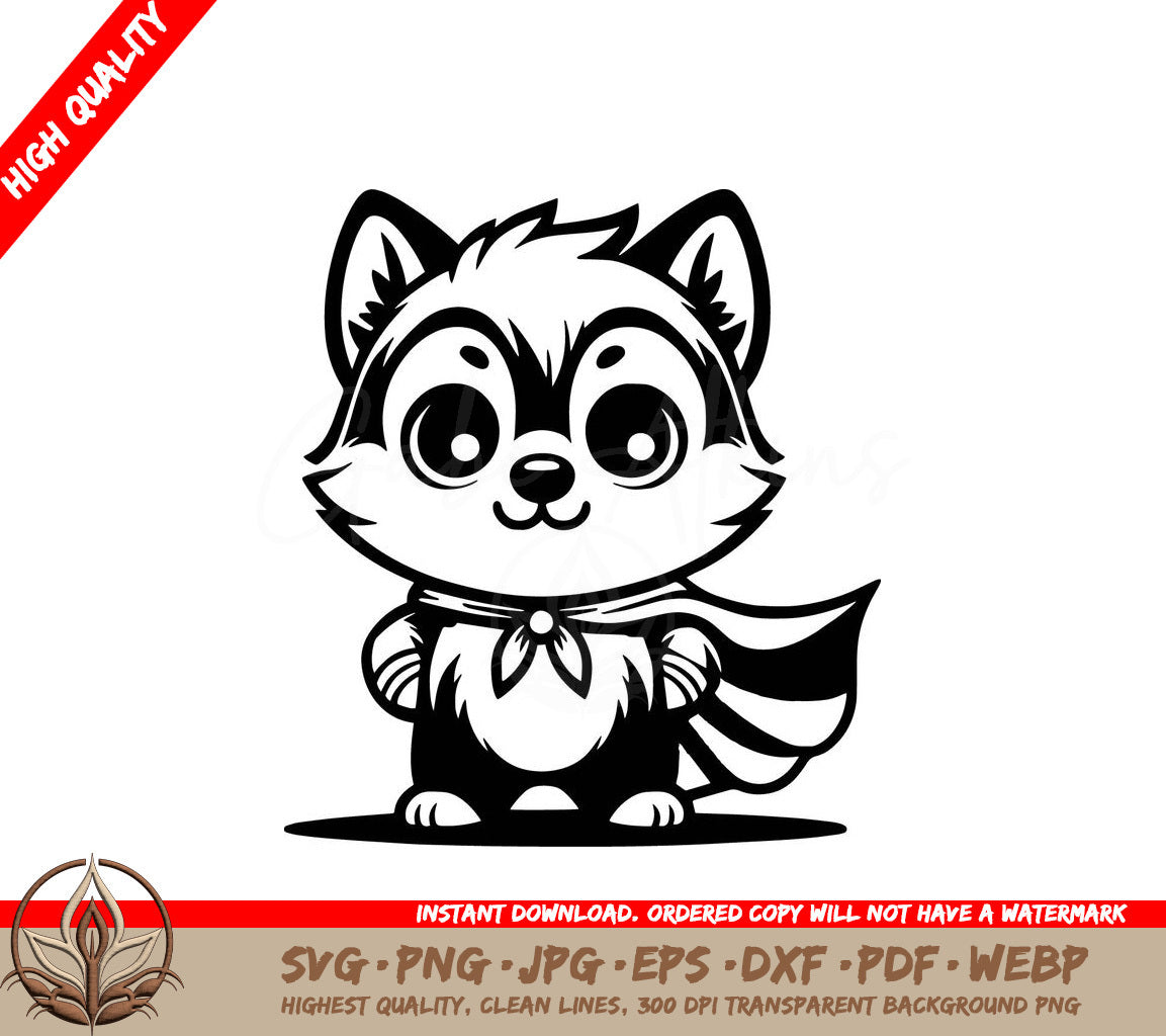 Super Wolf Hero Digital Design in SVG, PNG, JPG, AI, PDF, DXF, EPS and WebP Formats 
