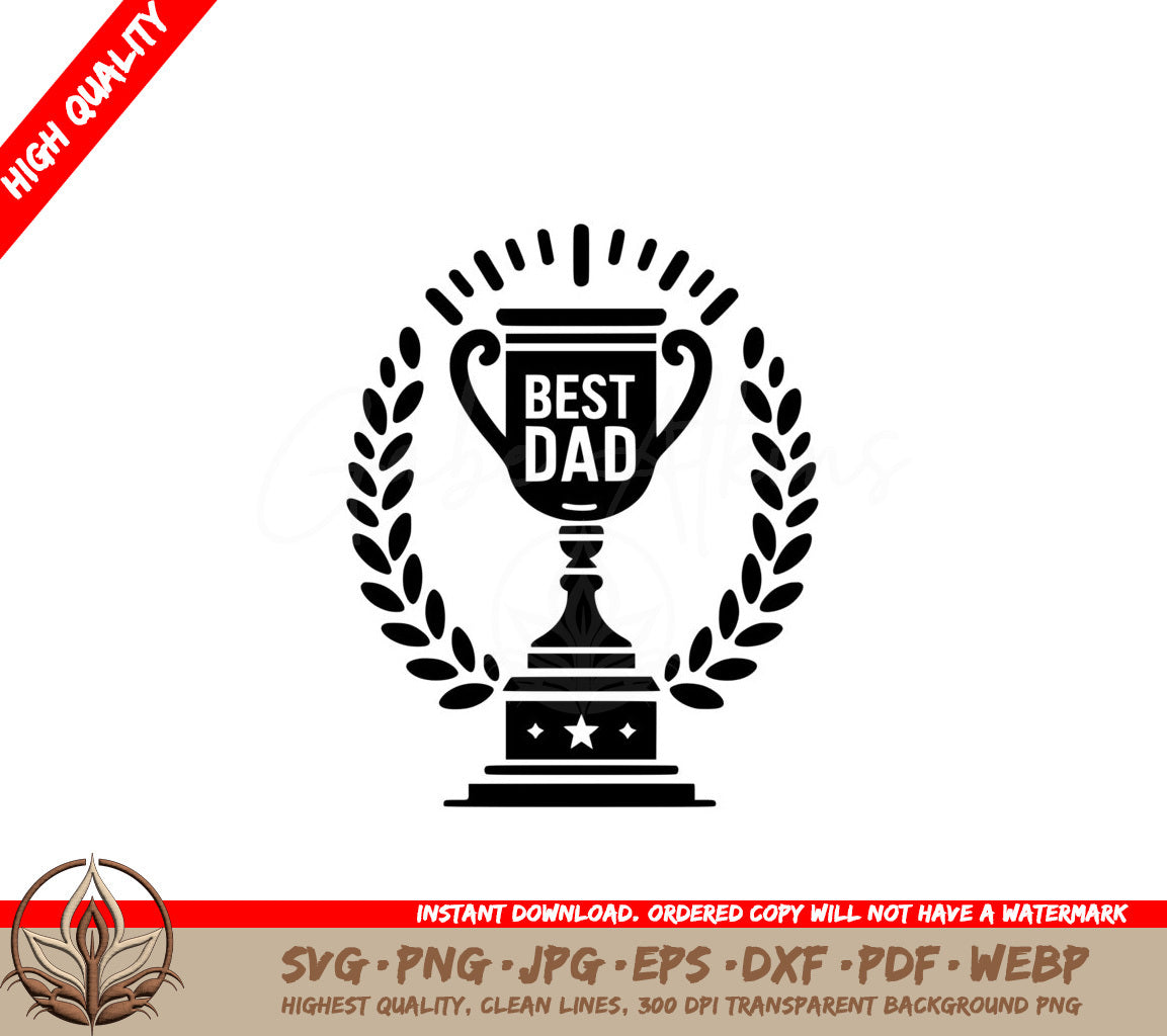 Superstar Dad Trophy SVG - Digital Download 
