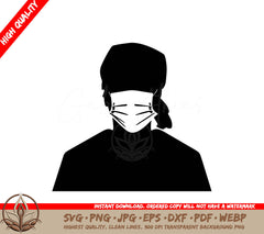 Surgeon Wearing Mask - Digital Design in Multiple File Formats (SVG, PNG, JPG, AI, PDF, DXF, EPS, WebP) 
