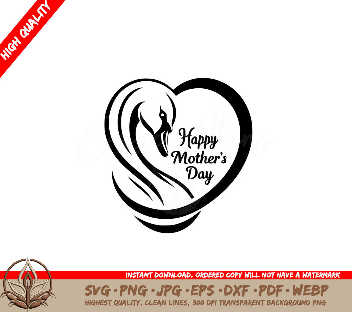 Swan Love Mothers Day SVG 
