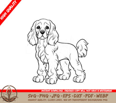 Sweet Cocker Spaniel Digital Design in Multiple File Formats 
