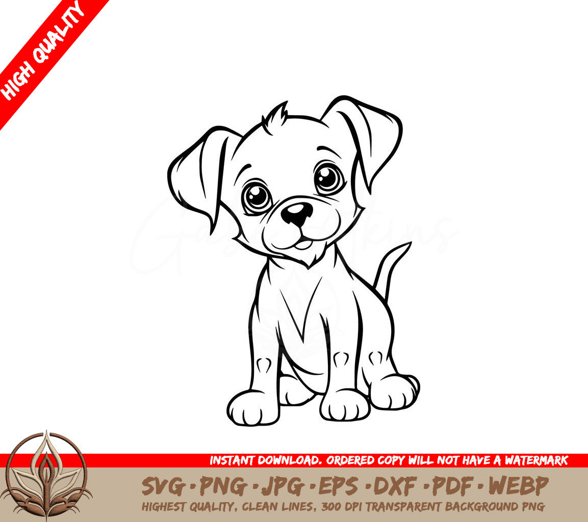 Sweet Doggie: Digital Design File for Crafters (SVG, PNG, JPG, AI, PDF, DXF, EPS, WebP) 
