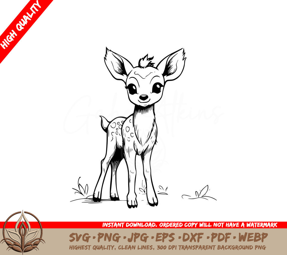 Sweet Fawn Digital Design File in Multiple Formats 
