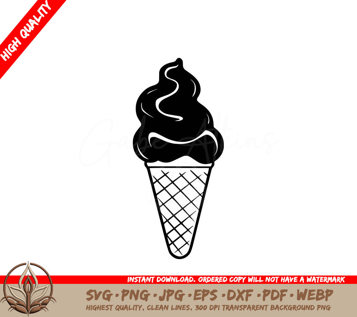 Sweet Ice Cream Digital Design in Multiple File Formats (SVG, PNG, JPG, AI, PDF, DXF, EPS, WebP) 
