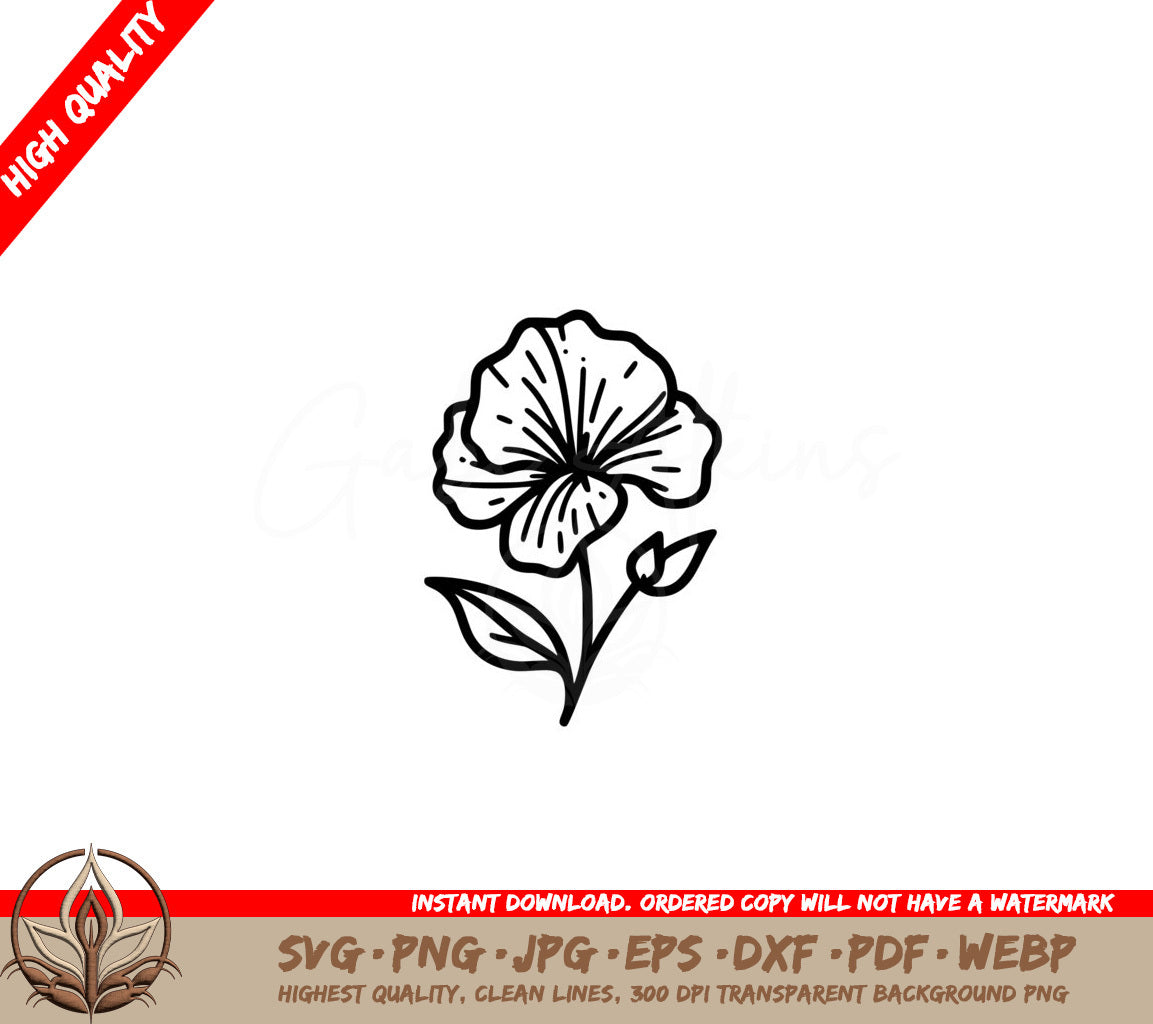 Sweet Pea Bloom Cut File SVG 
