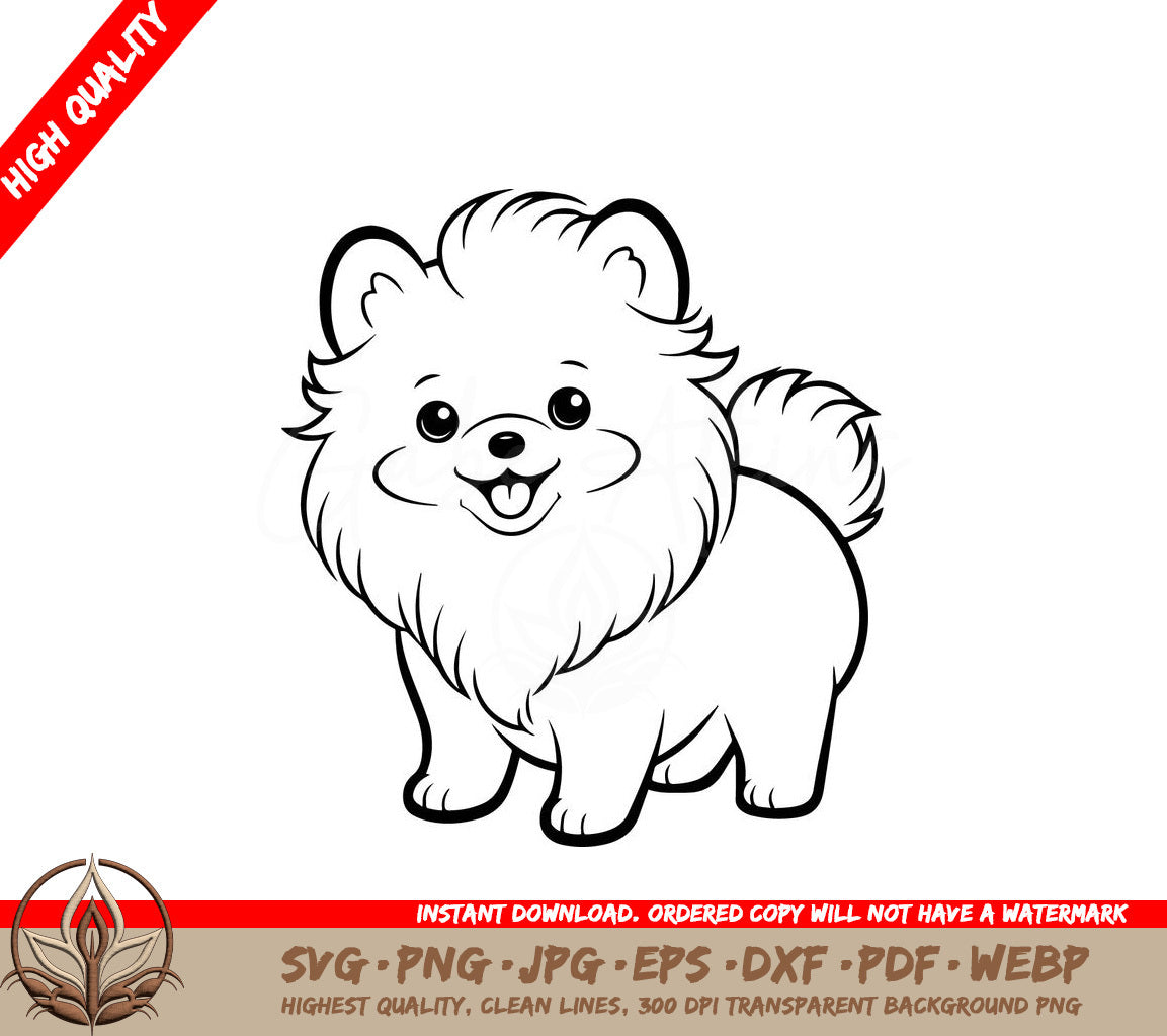 Sweet Pomeranian Digital Design in Multiple File Formats 
