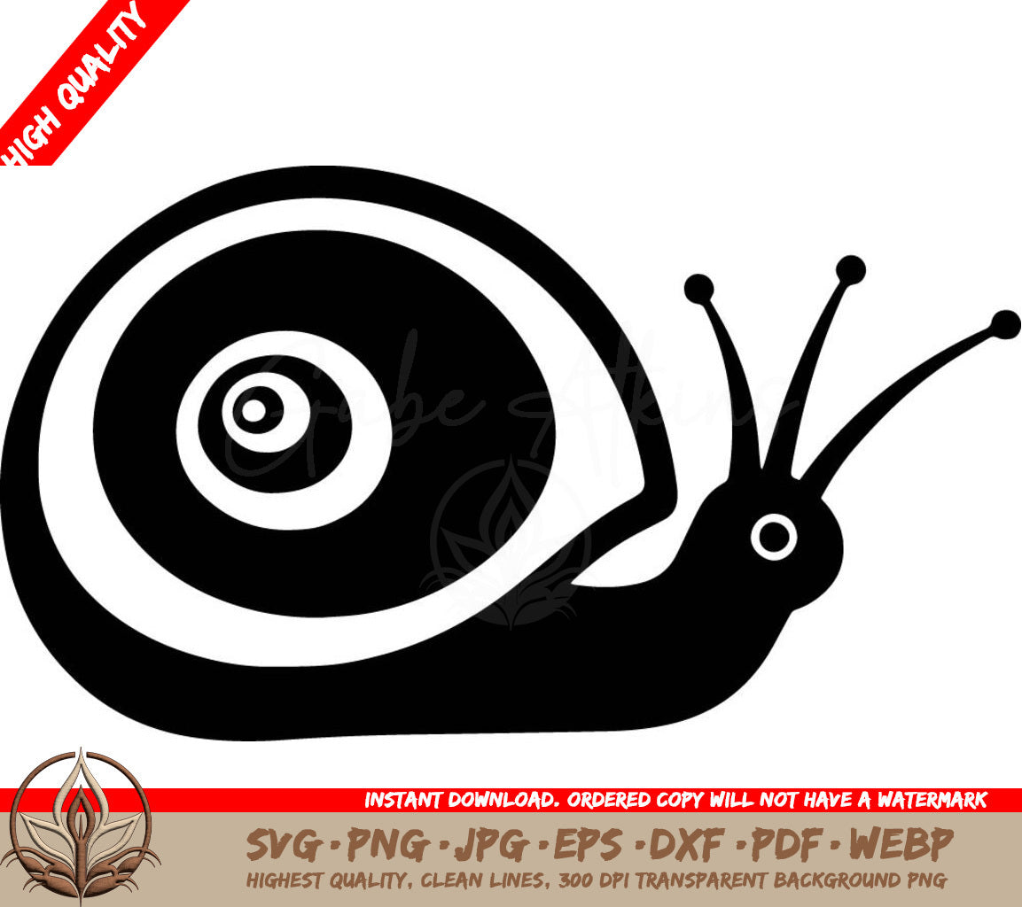 Sweet Snail Digital Design in Multiple File Formats (SVG, PNG, JPG, AI, PDF, DXF, EPS, WebP) 
