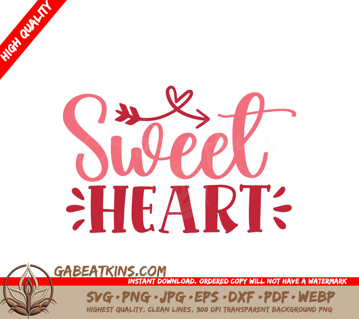 Pink & Red Sweetheart SVG Cut File SVG