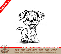 Sweetheart Puppy Digital Design in Multiple File Formats (SVG, PNG, JPG, AI, PDF, DXF, EPS, WebP) 
