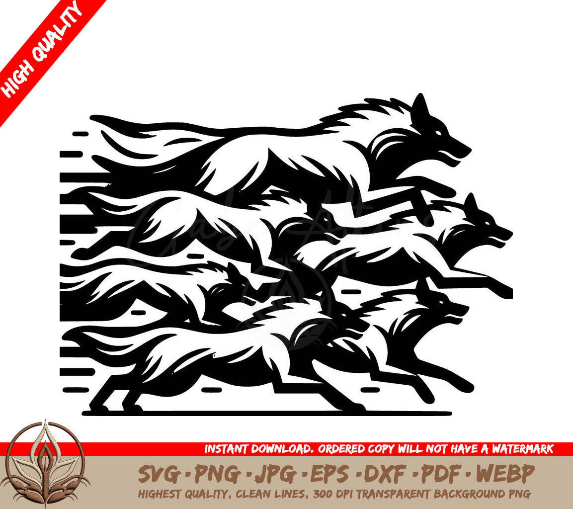 Swift Wolves Digital Design File in Multiple Formats 
