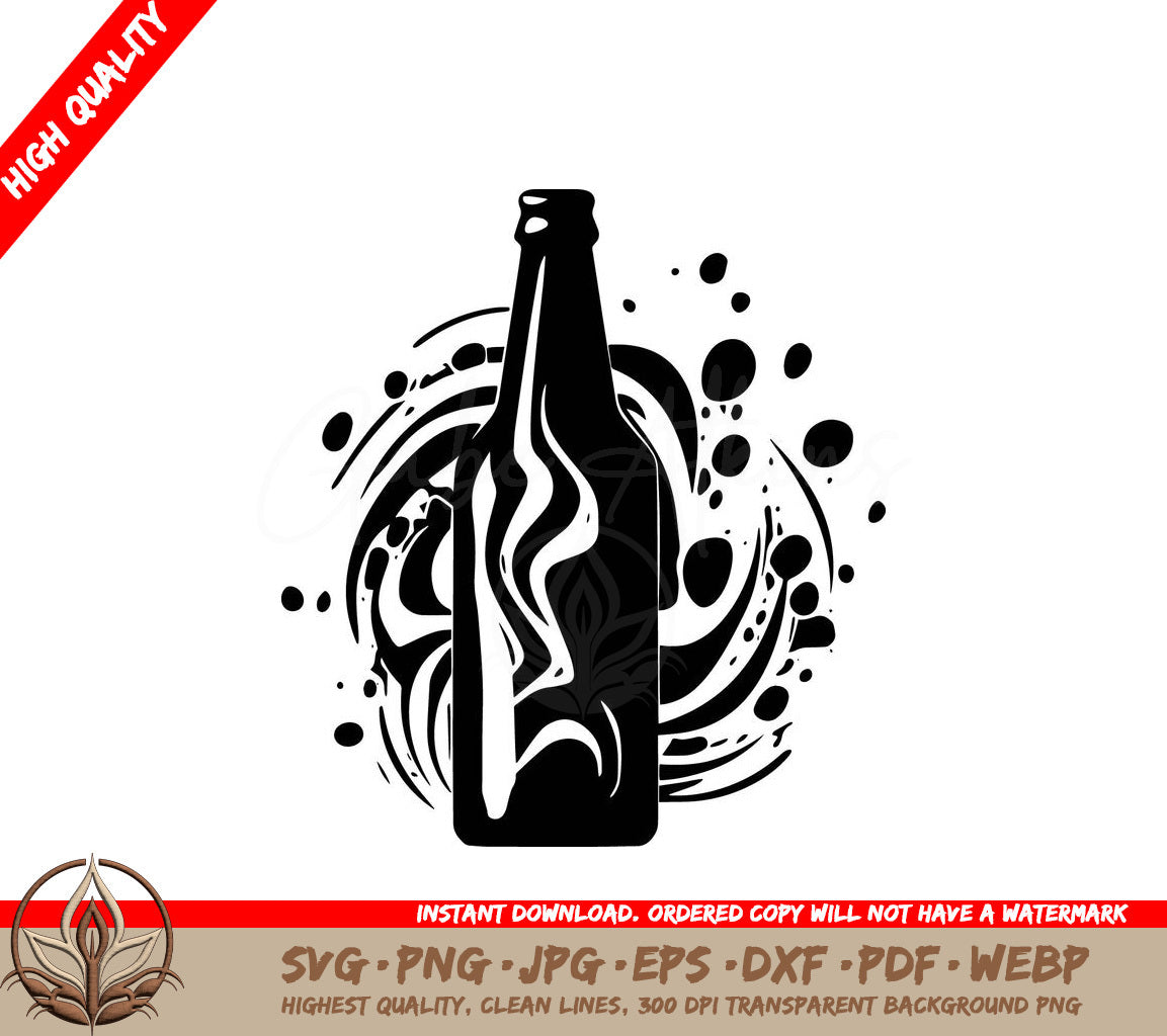 Swirled Bottle Digital Design File - SVG PNG JPG AI PDF DXF EPS WebP Formats 
