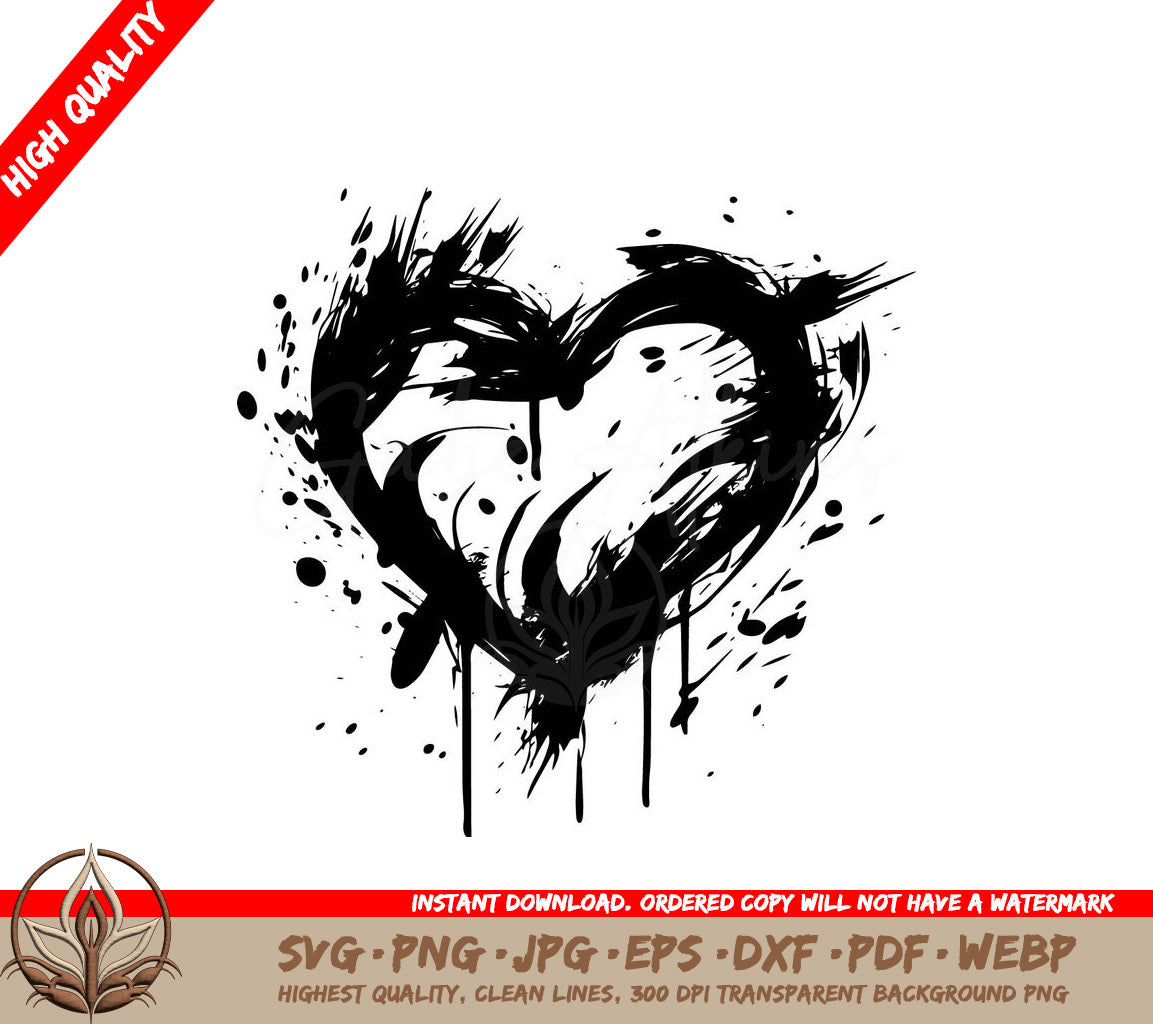 Swirled Love Digital Design Cut File (SVG, PNG, JPG, AI, PDF, DXF, EPS, WebP) 
