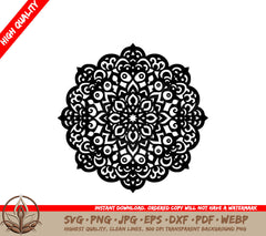 Swirled Mandala Digital Design File (SVG, PNG, JPG, AI, PDF, DXF, EPS, WebP) 
