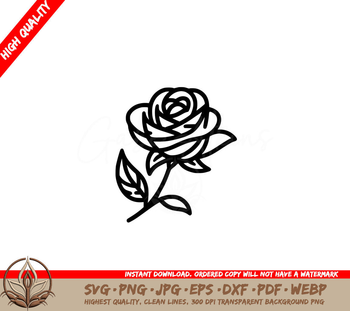 Swirling Rose SVG Cut File 
