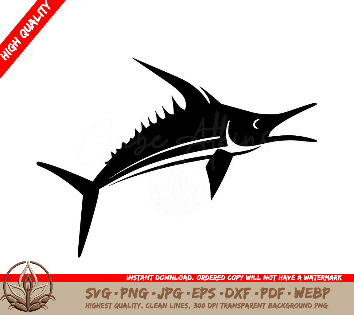 Swordfish Digital Design File in SVG, PNG, JPG, AI, PDF, DXF, EPS and WebP Formats 
