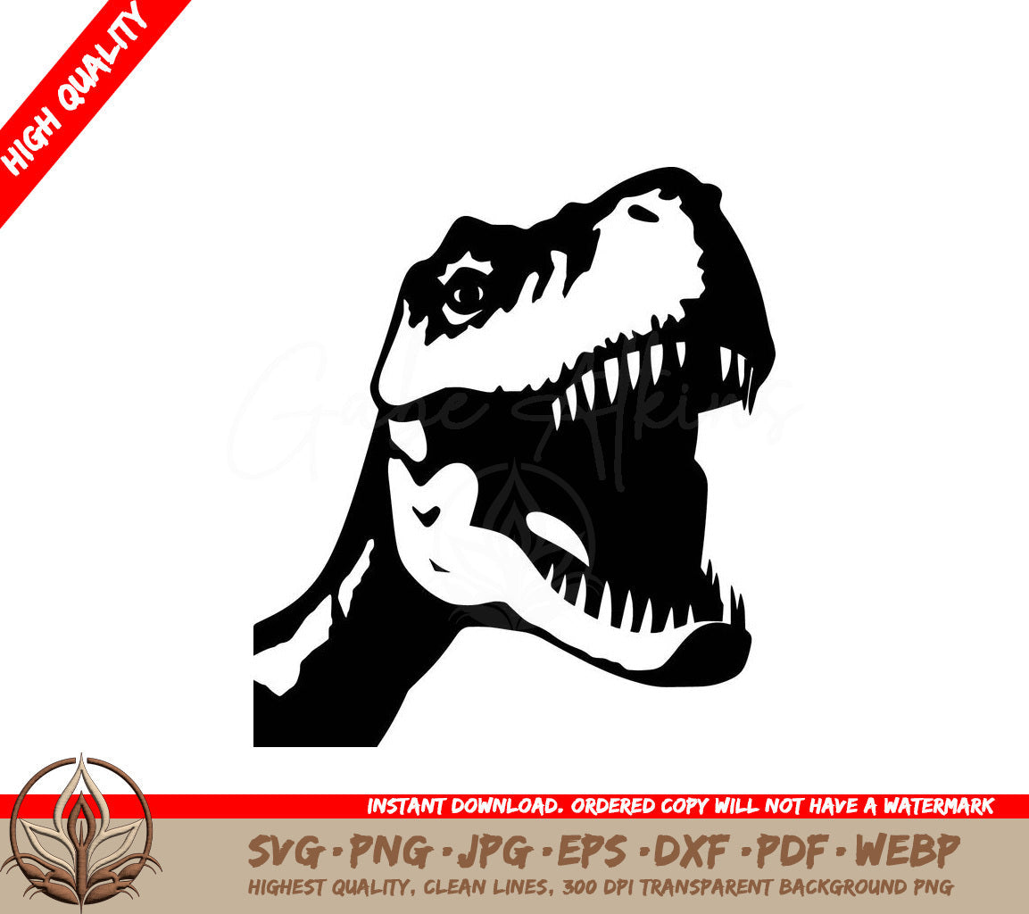 T-Rex Dinosaur Digital Design - SVG, PNG, JPG, AI, PDF, DXF, EPS, WebP File Formats 
