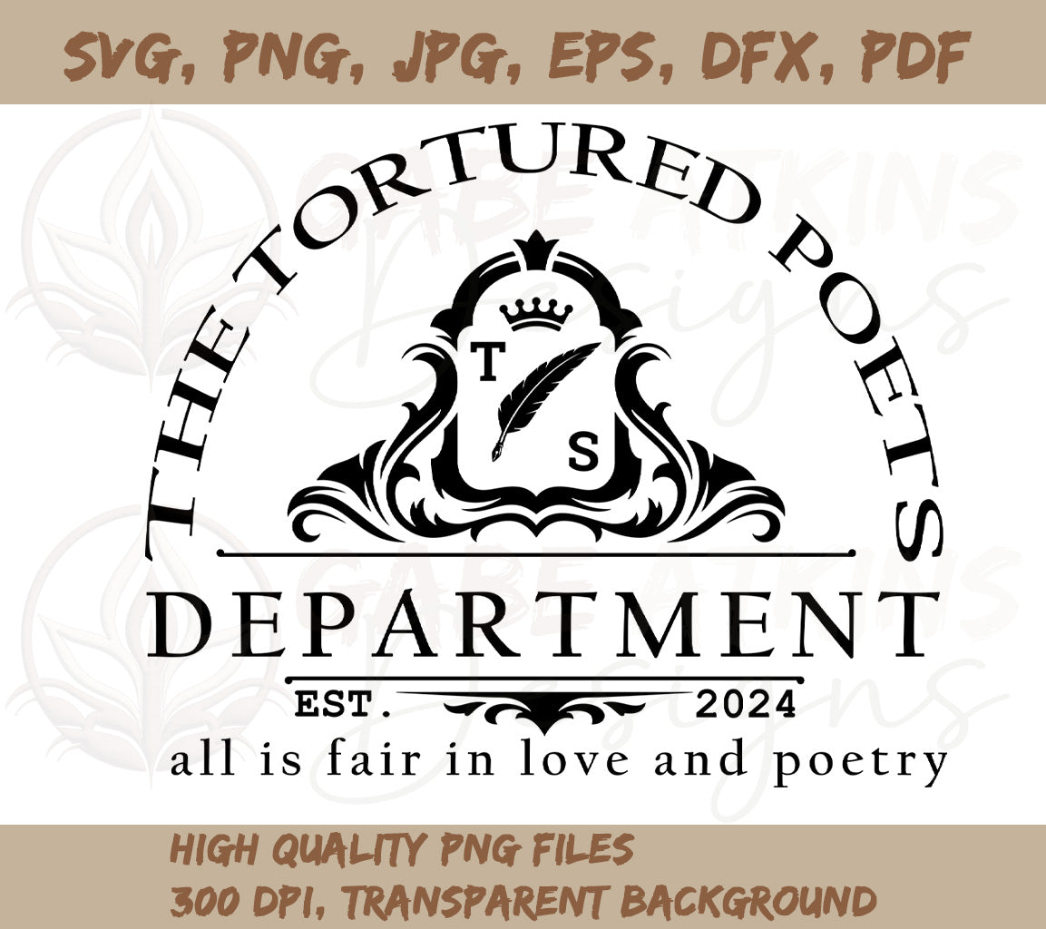 TTPD Digital Instant Download SVG, PNG JPG, EPS, DXF, PDF | The Tortur | TTPD Digital Instant Download SVG, PNG JPG, EPS, DXF, PDF