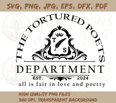 TTPD Digital Instant Download SVG, PNG JPG, EPS, DXF, PDF | The Tortur | TTPD Digital Instant Download SVG, PNG JPG, EPS, DXF, PDF