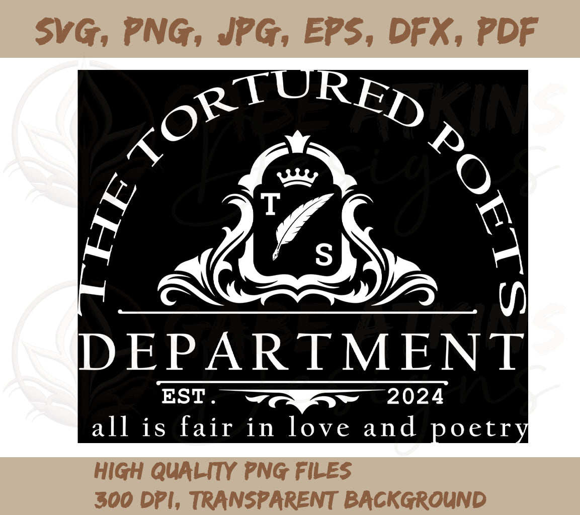 TTPD Digital Instant Download SVG, PNG JPG, EPS, DXF, PDF | The Tortur | TTPD Digital Instant Download SVG, PNG JPG, EPS, DXF, PDF