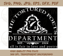 TTPD Digital Instant Download SVG, PNG JPG, EPS, DXF, PDF | The Tortur | TTPD Digital Instant Download SVG, PNG JPG, EPS, DXF, PDF